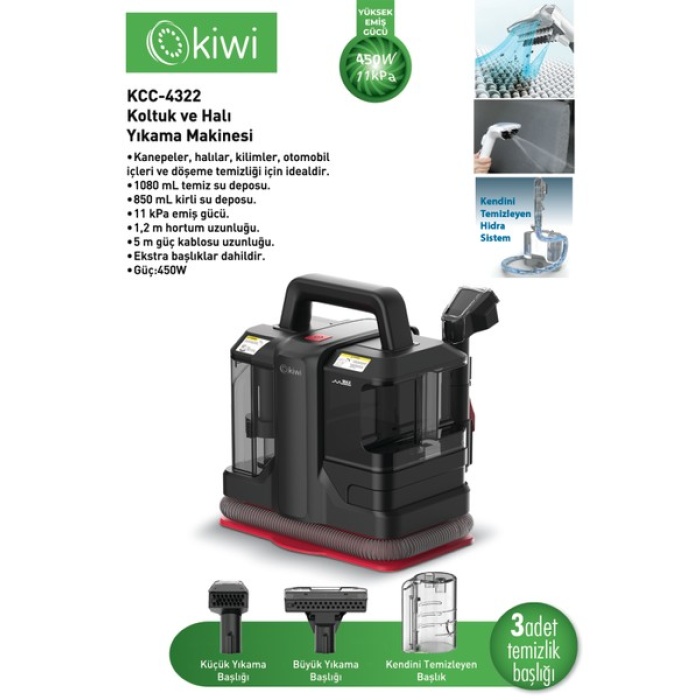 KCC-4322 Koltuk ve Halı Yıkama Makinesi Siyah