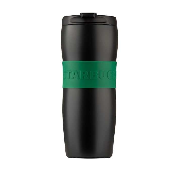 Yeşil Şeritli Siyah Termos 355 Ml