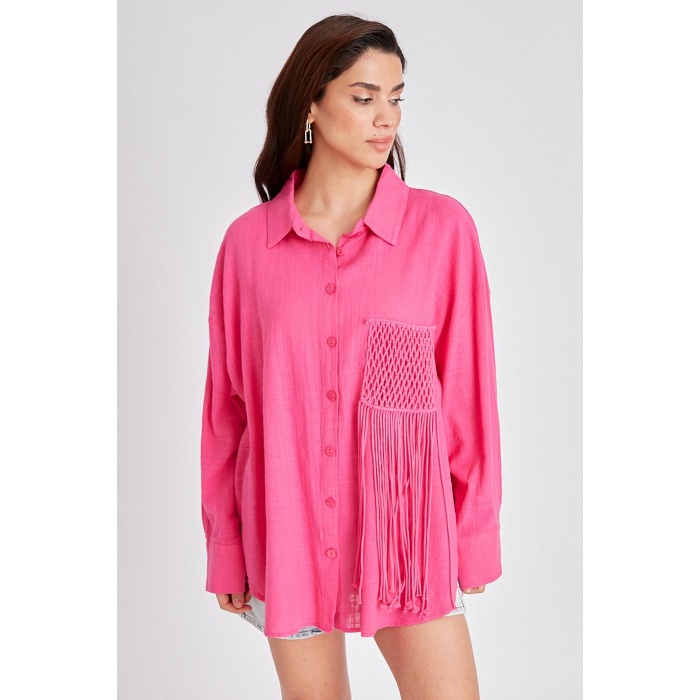 OVERSIZE FUŞYA GÖMLEK 4763-02