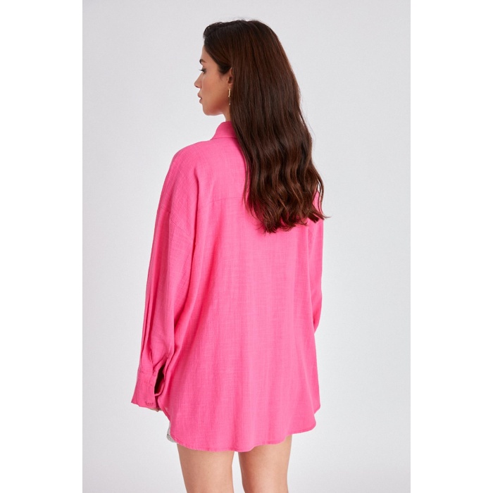 OVERSIZE FUŞYA GÖMLEK 4763-02