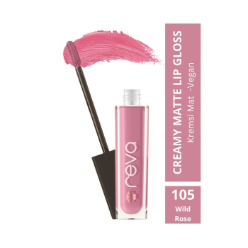 Creamy Matte Lip Gloss Wild Rose - Mat Krem Dudak Parlatıcısı - No: 105 - Vegan & Temiz İçerik