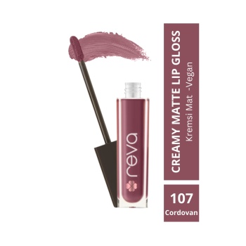 Creamy Matte Lip Gloss Cordovan - Mat Krem Dudak Parlatıcısı - No: 107 - Vegan & Temiz Içerik