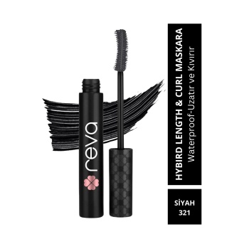Uzatan Hibrit Maskara - Hybrid Length & Curl Mascara Black - No: 321 - Vegan Temiz Içerik