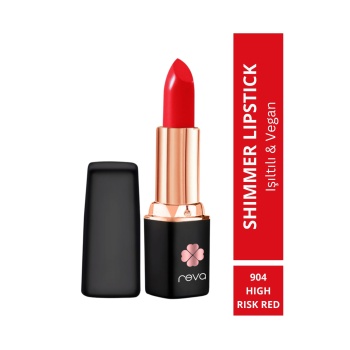 Shimmer Lipstick High Risk Red - Işıltı Ruj - No: 904 - Vegan & Temiz Içerik