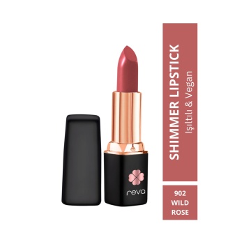 Shimmer Lipstick Wild Rose - Işıltı Ruj - 4 gr - No: 902 - Vegan & Temiz Içerik