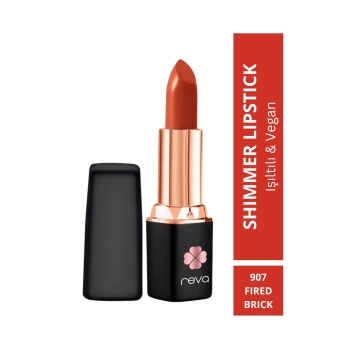 Shimmer Lipstick Fired Brich - Işıltı Ruj - No: 907 Vegan & Temiz Içerik
