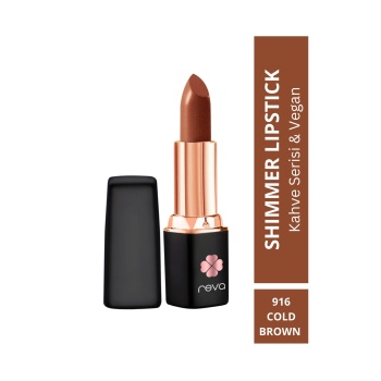 Shimmer Lipstick Cold Brown-Brown Series-Işıltı Ruj Kahve Serisi No:916 4 gr