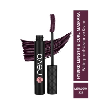 Uzatan Hibrit Maskara Mürdüm - Hybrid Length & Curl Mascara Prune - No: 323 - Vegan Temiz Içerik