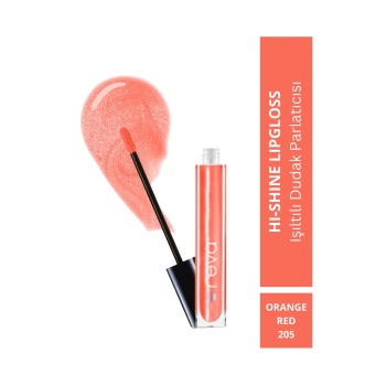 Işıltılı Dudak Parlatıcısı - Hi-shine Lip Gloss Orange Red - No: 205 - Vegan & Temiz Içerik