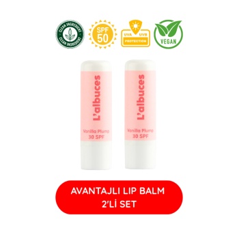 30 SPF Vanilla Plump Lip Balm 2’li Set – Dolgun Dudak & Koruma