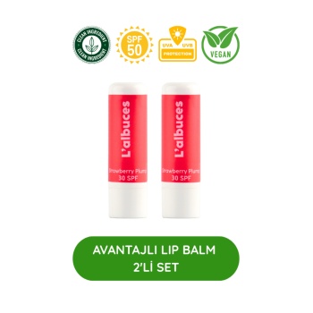 30 SPF Strawberry Plump Lip Balm 2’li Set – Dolgun Dudak & Koruma