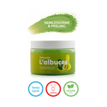 Avocado Body Scrub 400gr – Vegan, Temiz İçerikli, Avokado Kokulu Pürüzsüz Cilt Bakımı