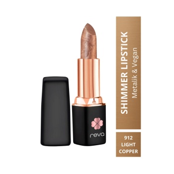 Shimmer Lipstick – Vegan ve Temiz İçerikli Işıltılı Parlak Ruj Metalic Light Copper No:912