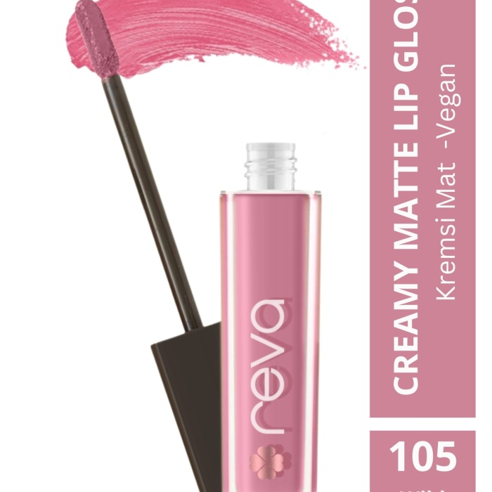 Creamy Matte Lip Gloss Wild Rose - Mat Krem Dudak Parlatıcısı - No: 105 - Vegan & Temiz İçerik