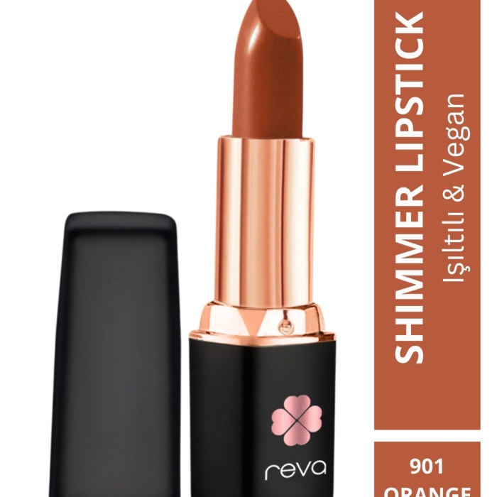 Shimmer Lipstick Orange Rust - Işıltı Ruj - No: 901 - Vegan & Temiz Içerik