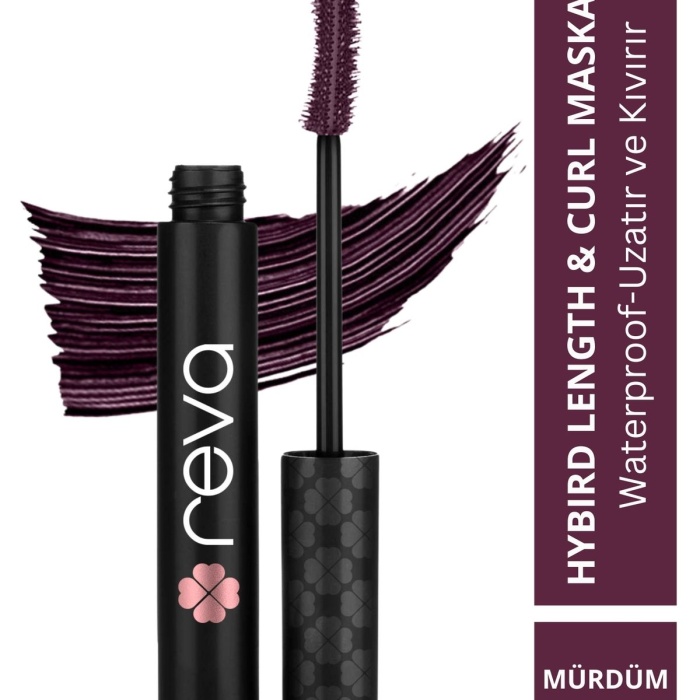Uzatan Hibrit Maskara Mürdüm - Hybrid Length & Curl Mascara Prune - No: 323 - Vegan Temiz Içerik