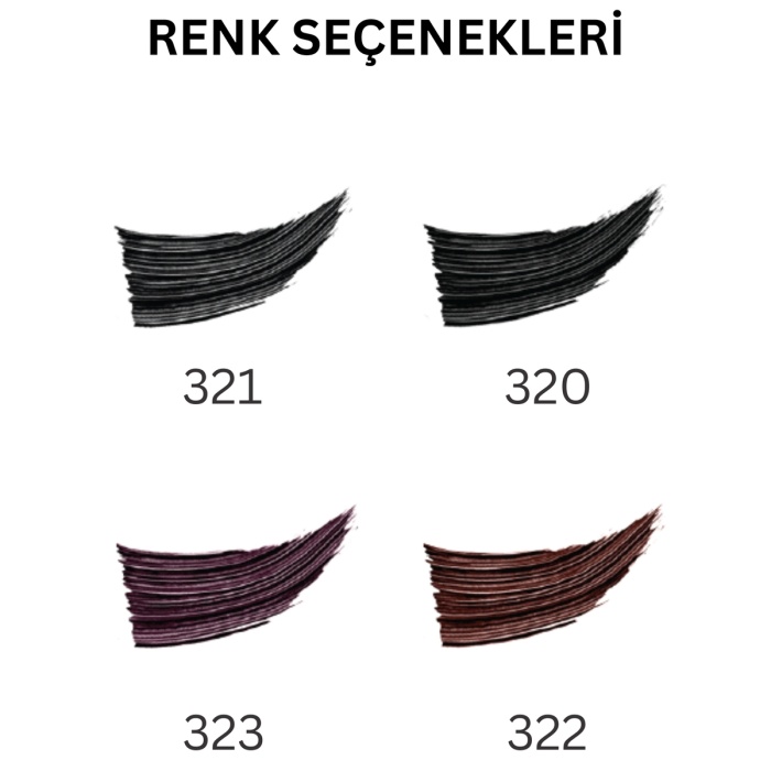Uzatan Hibrit Maskara Mürdüm - Hybrid Length & Curl Mascara Prune - No: 323 - Vegan Temiz Içerik