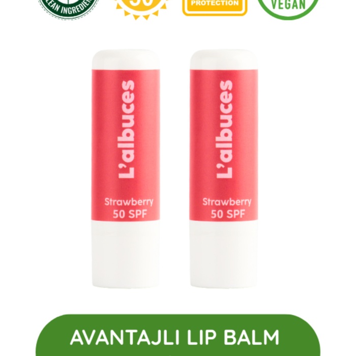 50 SPF Strawberry Lip Balm 2’li Set – Yüksek Güneş Koruması & Nem