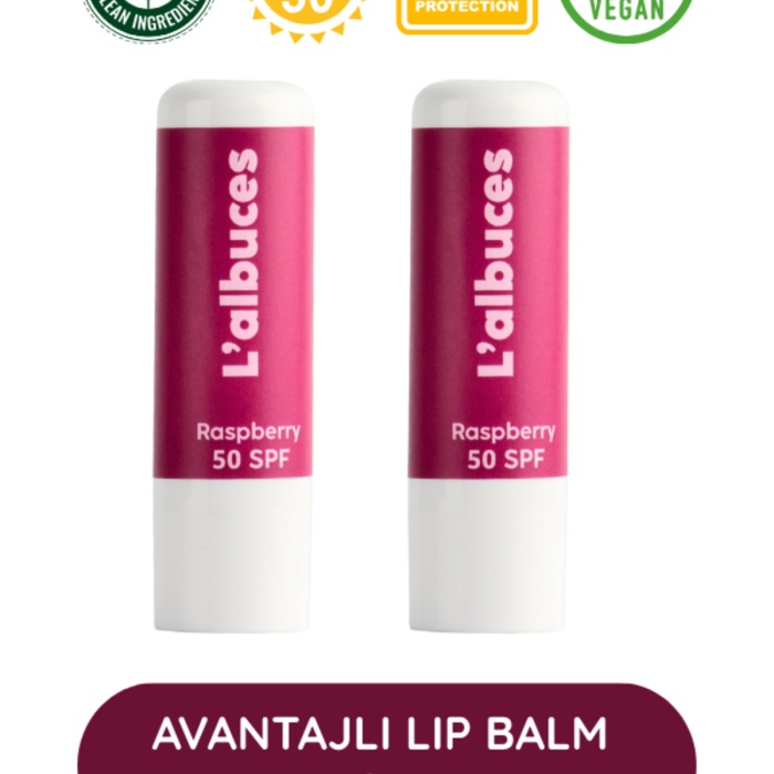50 SPF Raspberry Lip Balm 2’li Set – Yüksek Güneş Koruması & Nem