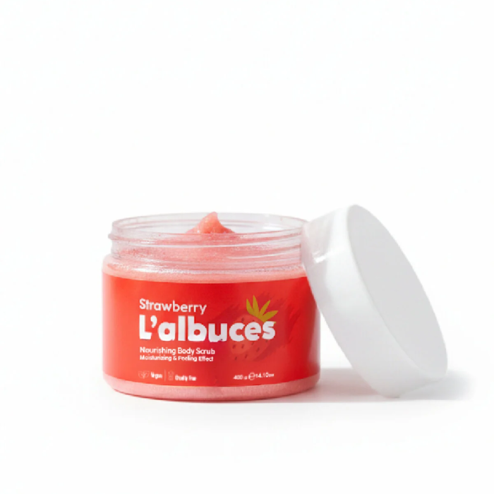 Strawberry Body Scrub 400gr – Vegan, Temiz İçerikli, Çilek Kokulu Pürüzsüz Cilt Bakımı