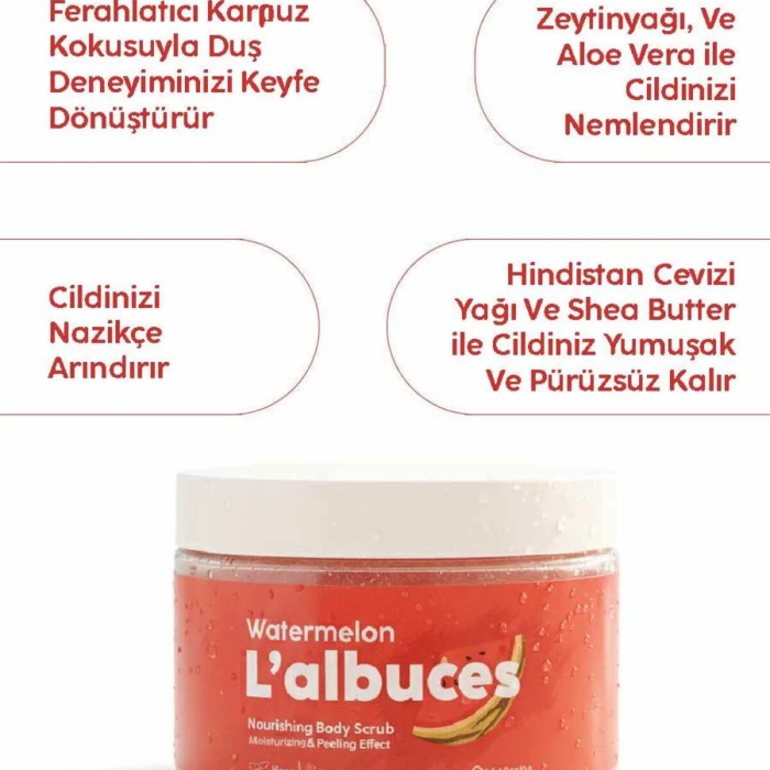 Watermelon Body Scrub 400gr – Vegan, Temiz İçerikli, Karpuz Kokulu Pürüzsüz Cilt Bakımı