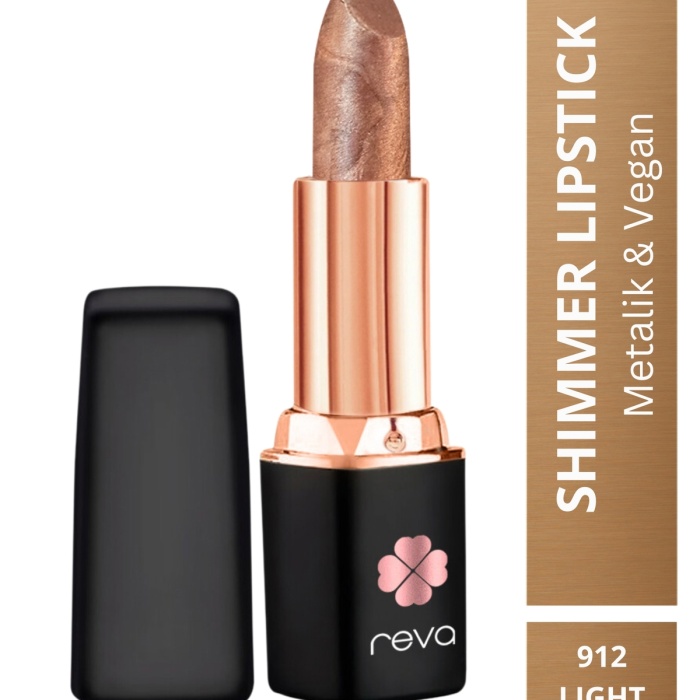 Shimmer Lipstick – Vegan ve Temiz İçerikli Işıltılı Parlak Ruj Metalic Light Copper No:912
