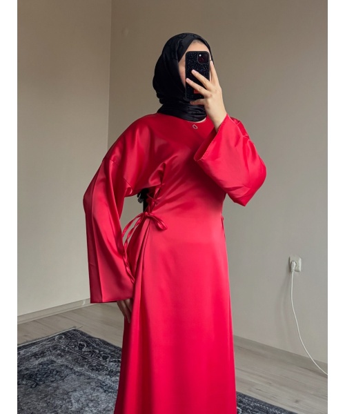 Rode Saten Elbise kırmızı