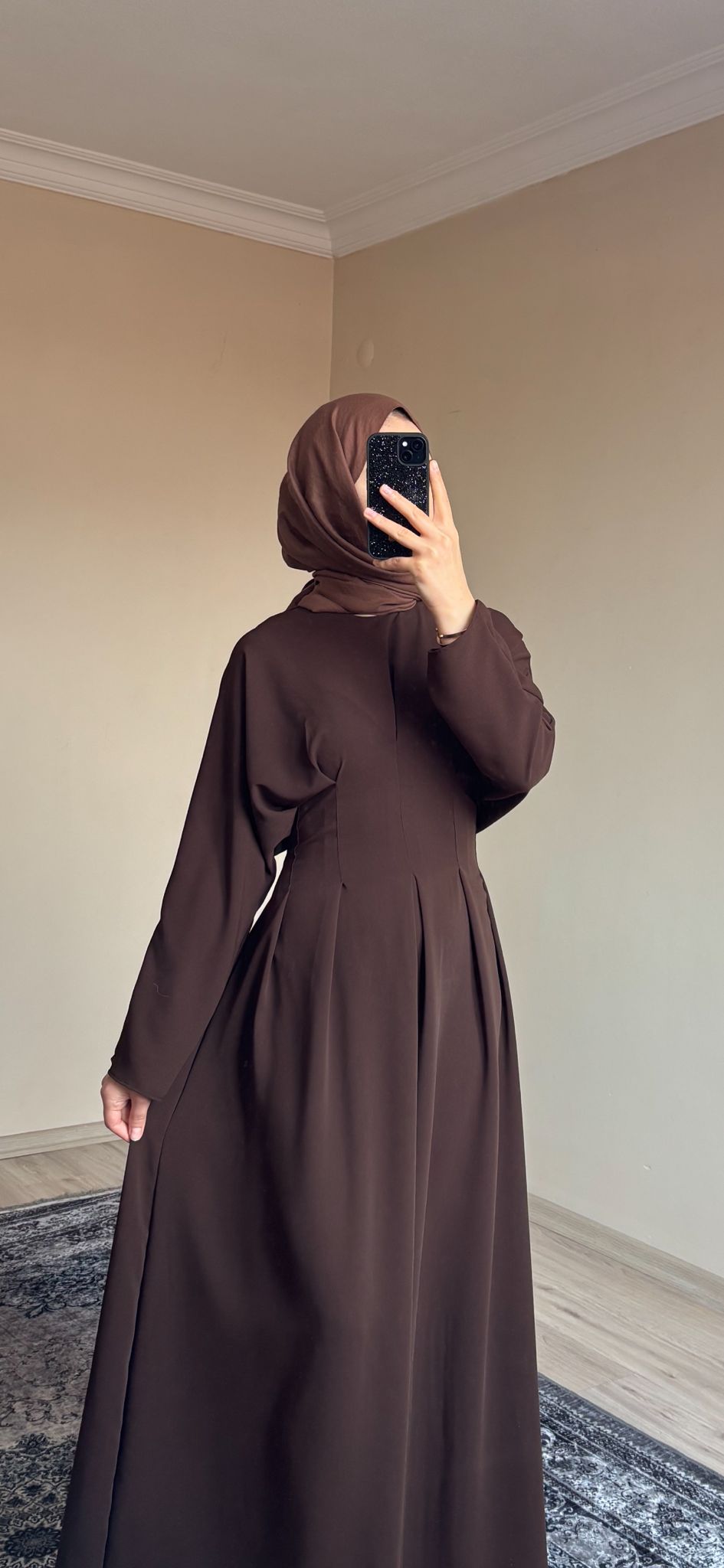 Belden Oturtmalı Kahve Elbise