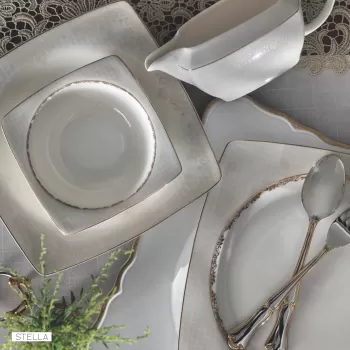 Pierre Cardin Stella Kare 60 Parça 12 Kişilik Yemek Takımı