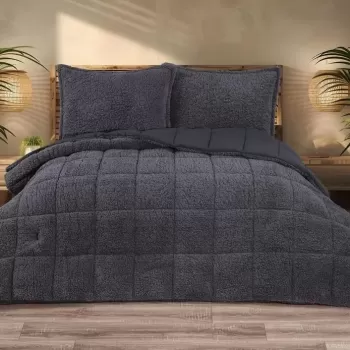 Schafer Home Deluxe Çift Kişilik Yorgan Seti Antrasit