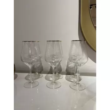 Schafer Tulipa Optik Ayaklı Kadeh 6 Parça-Platin