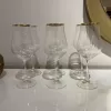 Schafer Tulipa Optik Ayaklı Kadeh 6 Parça-Altın