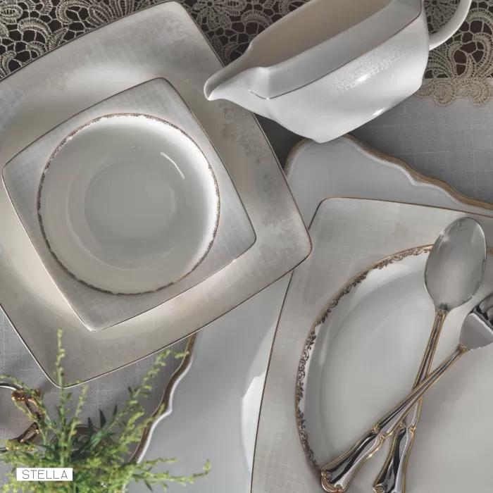 Pierre Cardin Stella Kare 60 Parça 12 Kişilik Yemek Takımı