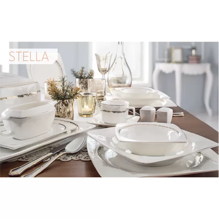 Pierre Cardin Stella Kare 60 Parça 12 Kişilik Yemek Takımı