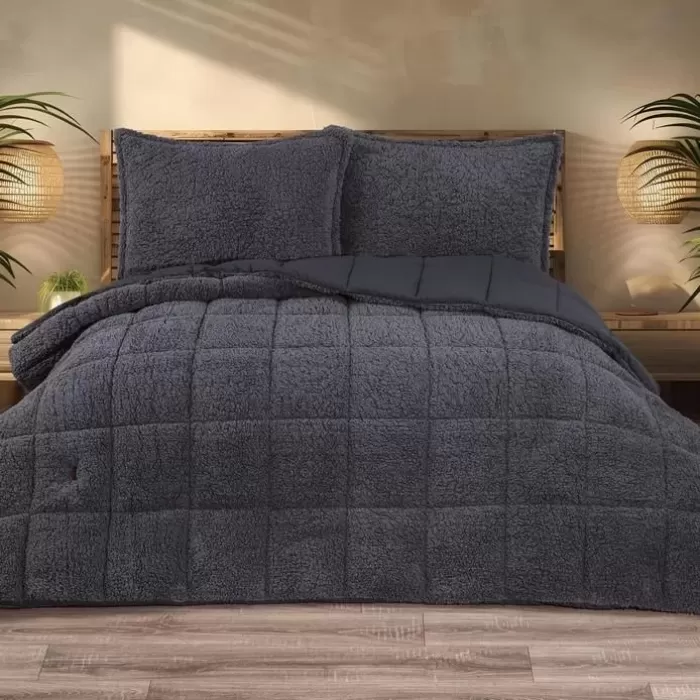 Schafer Home Deluxe Çift Kişilik Yorgan Seti Antrasit