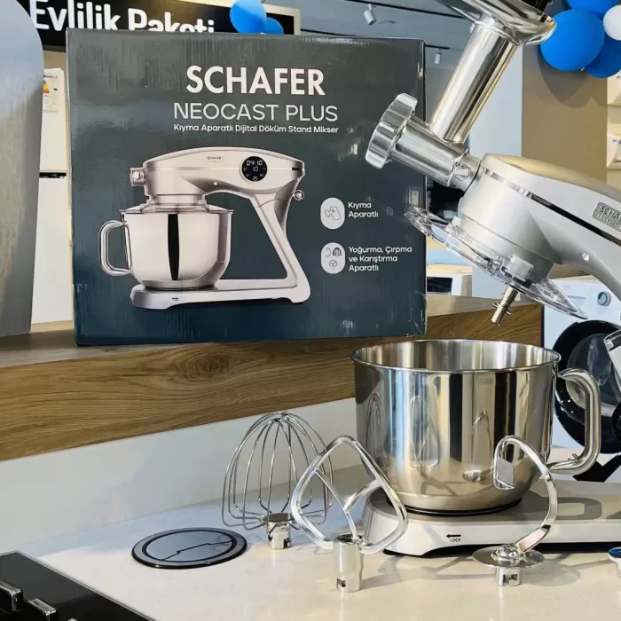 Schafer NeoCast Plus Kıyma Aparatlı Dijital Döküm Stand Mikser-Gümüş