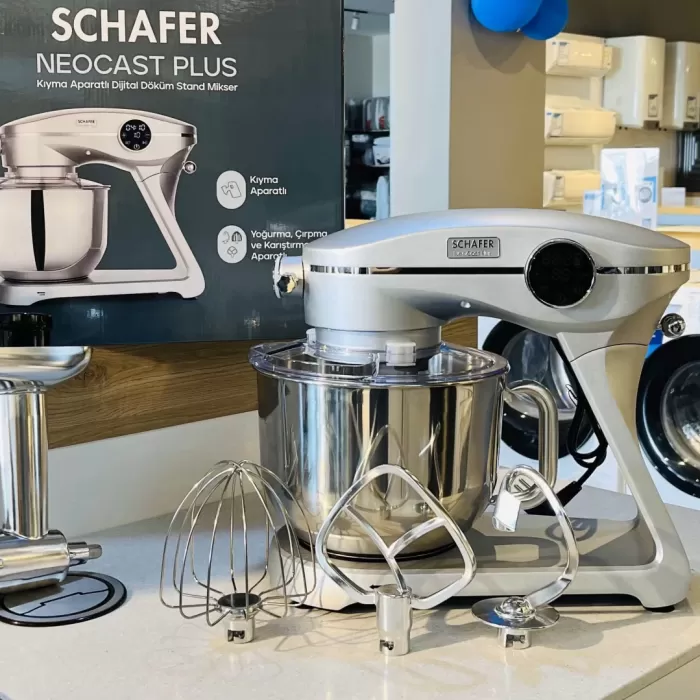 Schafer NeoCast Plus Kıyma Aparatlı Dijital Döküm Stand Mikser-Gümüş