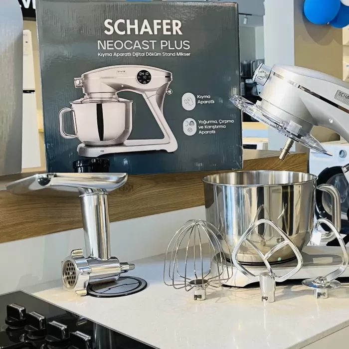 Schafer NeoCast Plus Kıyma Aparatlı Dijital Döküm Stand Mikser-Gümüş
