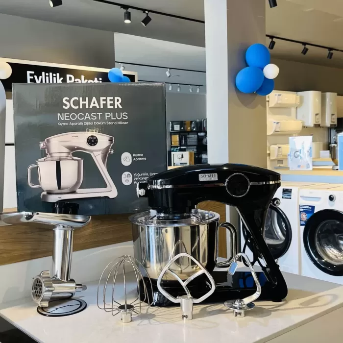 Schafer NeoCast Plus Kıyma Aparatlı Dijital Döküm Stand Mikser-Siyah