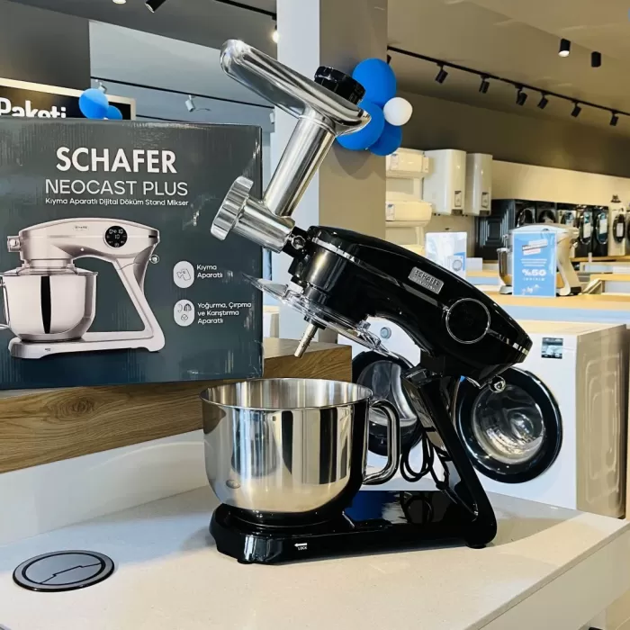Schafer NeoCast Plus Kıyma Aparatlı Dijital Döküm Stand Mikser-Siyah
