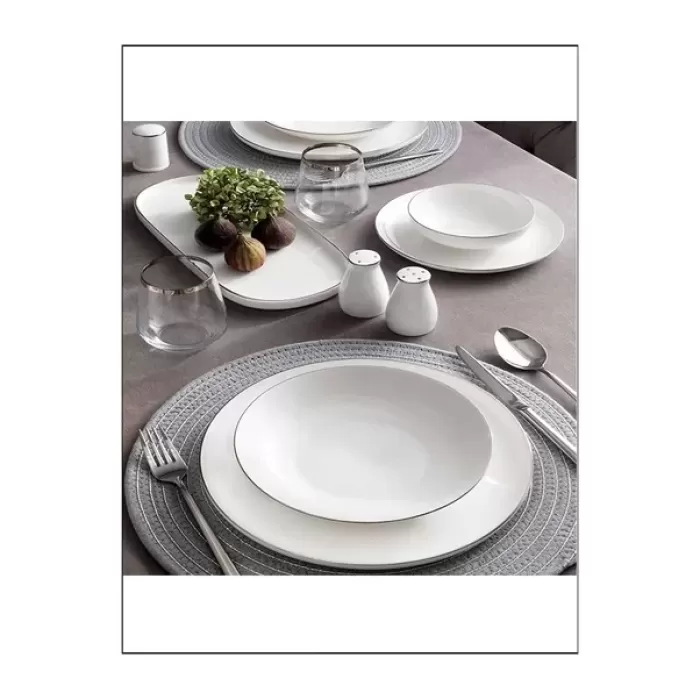 Pierre Cardin Pure Platin 62 Parça 12 Kişilik Yemek Takımı