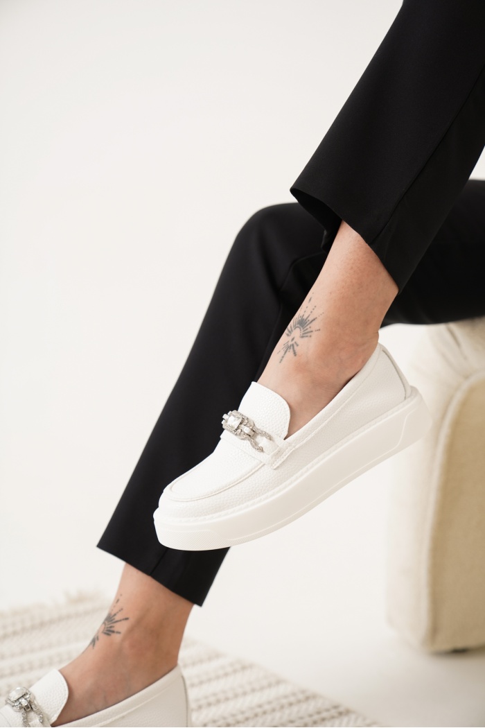 LUNELLA TAŞLI LOAFER 2113-B BEYAZ