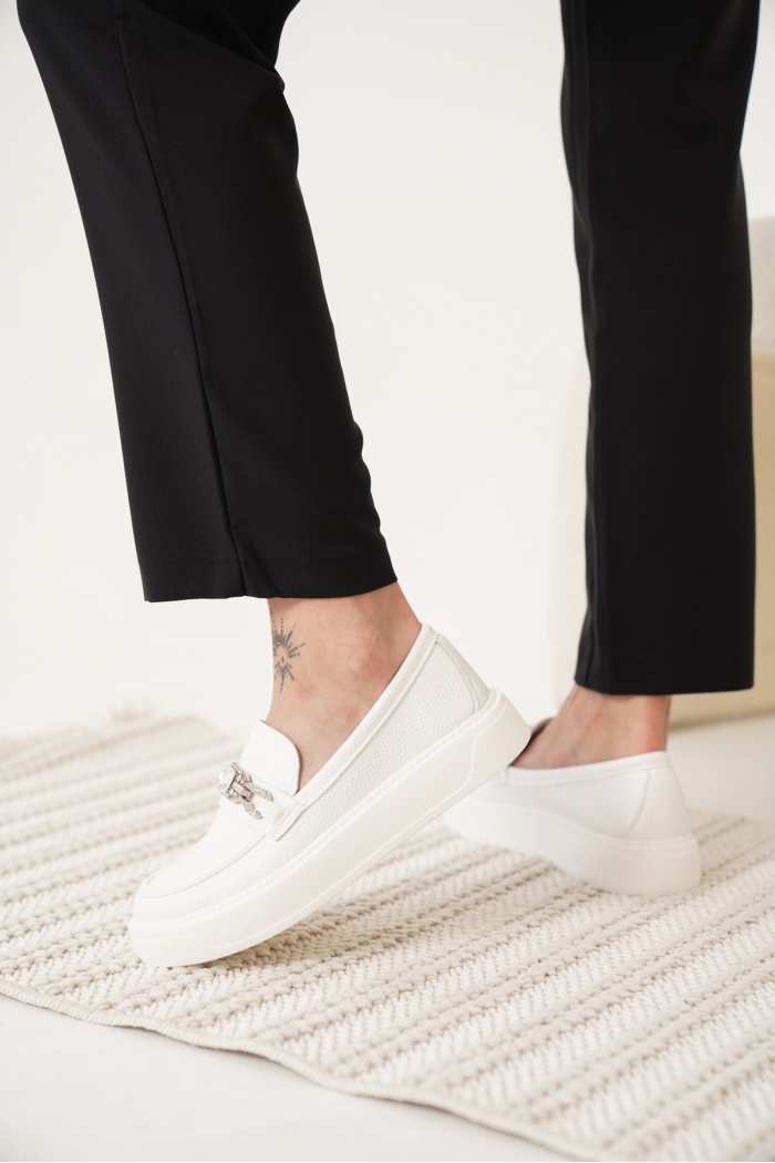 LUNELLA TAŞLI LOAFER 2113-B BEYAZ