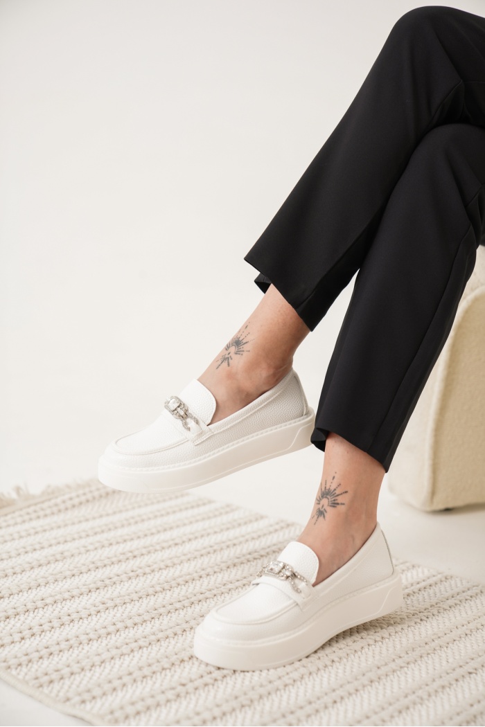LUNELLA TAŞLI LOAFER 2113-B BEYAZ