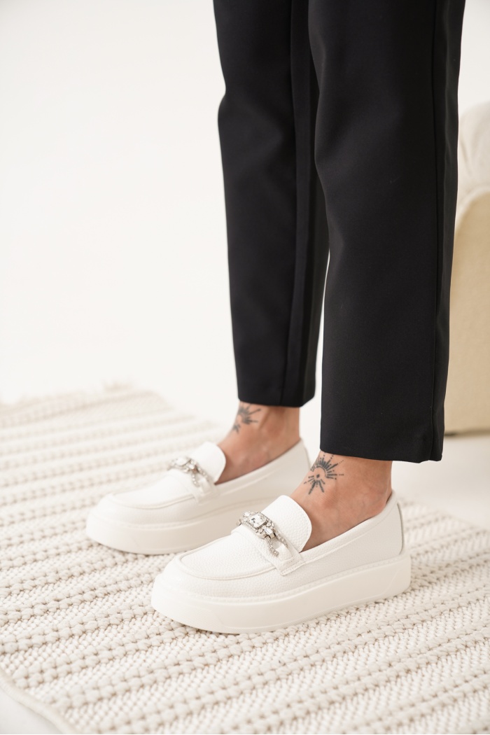 LUNELLA TAŞLI LOAFER 2113-B BEYAZ