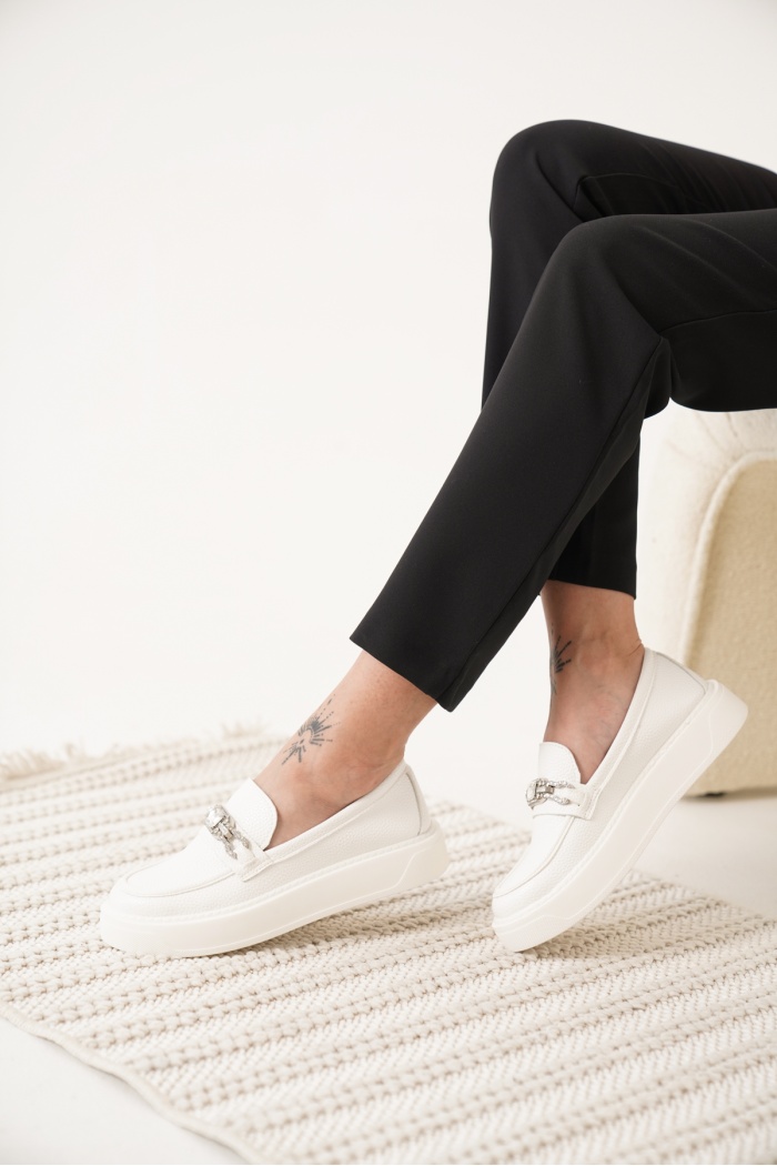 LUNELLA TAŞLI LOAFER 2113-B BEYAZ