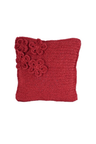 El Örgüsü Çiçek Motifli Kırlent – Bohem & Zarif Tasarım