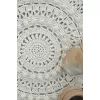 WHİTE PEARL Makrome Kilim El Yapımı Beyaz Bohem Halı