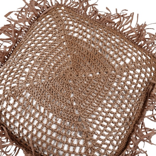 Kare Motif Bohem Hasır Yastık