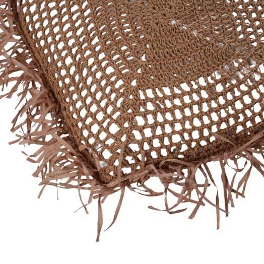 Kare Motif Bohem Hasır Yastık